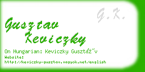 gusztav keviczky business card